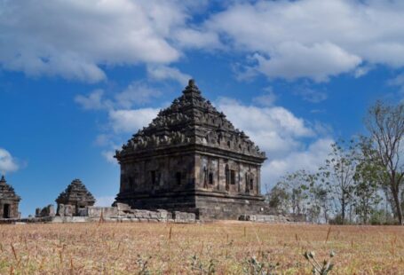 Yogyakarta Heritage - a large stone structure in the middle of a field